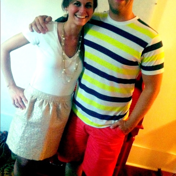 LOFT mini skirt | Gold Metallic Mini Skirt | Holiday Party Cocktail Skirt - Picture 4 of 7